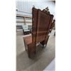 Image 10 : Vintage Wood Vanity and Mirror with Carved Gold-Tone Finial