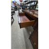 Image 8 : Vintage Wood Vanity and Mirror with Carved Gold-Tone Finial