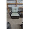 Image 2 : Wicker Patio Set: Chair, Loveseat, Side Tables, and Coffee Table