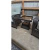 Image 4 : Wicker Patio Set: Chair, Loveseat, Side Tables, and Coffee Table