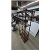 Image 2 : Dark Wood and Glass Display Shelf with Gold Accents 5 tier. 72”×32”×14”