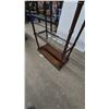 Image 6 : Dark Wood and Glass Display Shelf with Gold Accents 5 tier. 72”×32”×14”