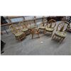 Image 1 : Rattan Table with Glass Top and Six Rattan Dining Chairs