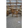 Image 2 : Rattan Table with Glass Top and Six Rattan Dining Chairs