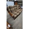 Image 5 : Plaid Upholstered Sofa and Armchair colonial style