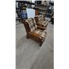 Image 6 : Plaid Upholstered Sofa and Armchair colonial style