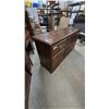 Image 2 : Dark Wood Dresser with 9 Drawers, Brass Hardware, and Carved Details. 64”×32”×18.6”