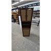 Image 1 : Rattan and Wood Cabinet with Two Doors, Two Open Shelves, and Lower Cabinet. 60”×17”×12”