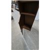 Image 5 : Rattan and Wood Cabinet with Two Doors, Two Open Shelves, and Lower Cabinet. 60”×17”×12”