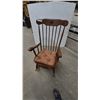 Image 2 : Wooden Rocking Chair with Star Cutout and Brown Seat Cushion