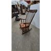 Image 4 : Wooden Rocking Chair with Star Cutout and Brown Seat Cushion