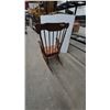 Image 5 : Wooden Rocking Chair with Star Cutout and Brown Seat Cushion