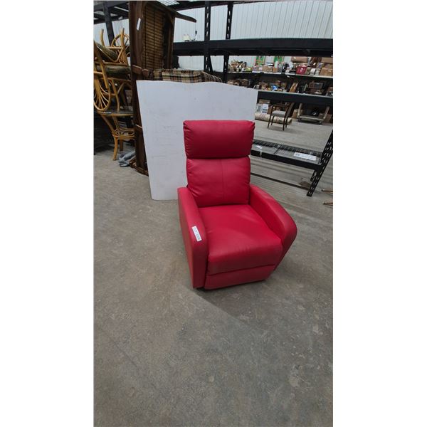 Red Leather Recliner Chair
