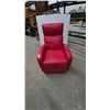 Image 2 : Red Leather Recliner Chair