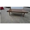 Image 1 : Mid-Century Modern Coffee Table with Tapered Legs and Brass Accents. 13”×19”×40”