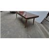 Image 3 : Mid-Century Modern Coffee Table with Tapered Legs and Brass Accents. 13”×19”×40”