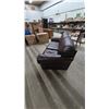 Image 2 : Brown Leather. Leather style Three-Seat Sofa. 86” wide