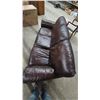 Image 3 : Brown Leather. Leather style Three-Seat Sofa. 86” wide