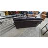 Image 4 : Brown Leather. Leather style Three-Seat Sofa. 86” wide