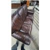 Image 5 : Brown Leather. Leather style Three-Seat Sofa. 86” wide