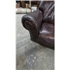 Image 6 : Brown Leather. Leather style Three-Seat Sofa. 86” wide