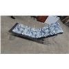 Image 3 : Adjustable Outdoor Chaise Lounge with Tropical Leaf Print Cushion