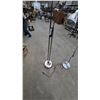 Image 5 : Two Floor Lamps: Black Torchiere and Reading Lamp, Silver Adjustable Reading Lamp