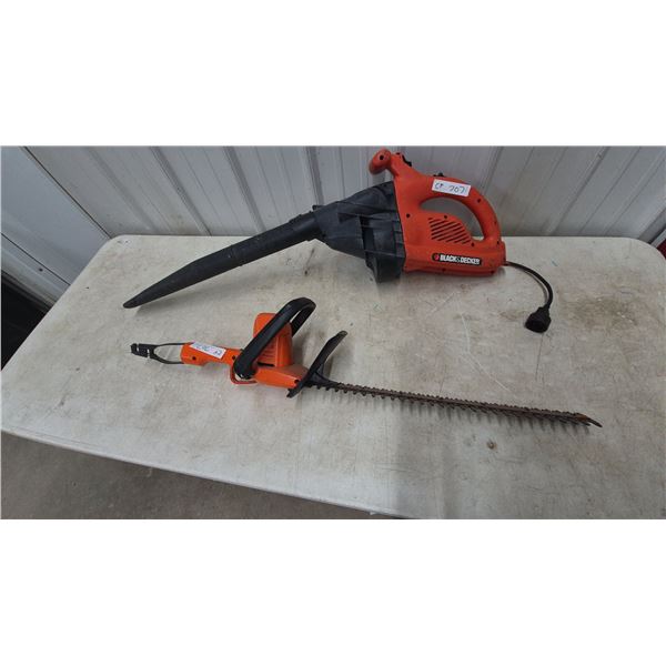 Black and Decker Electric Leaf Blower and Electric Hedge Trimmer