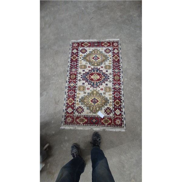 Hand-Knotted Wool Rug. 36”×60”
