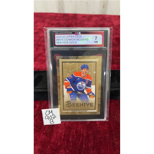 2024-25 Upper Deck Beehive Gold #BH-6 Connor McDavid Oilers Card, KSA 7 NM