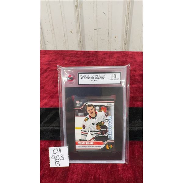 2023-24 Topps Now #1 Connor Bedard Rookie Card, KSA Graded 10 Gem Mint