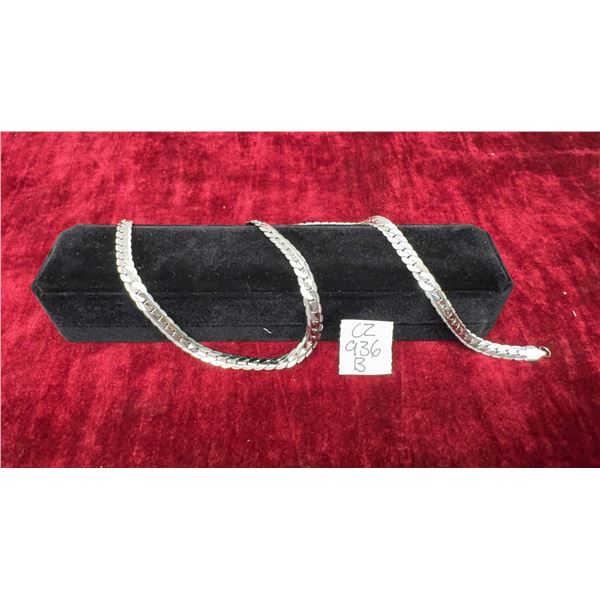 Platinum Plated 8.0mm Serpentine Necklace, 23 1/2”