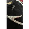 Image 3 : Platinum Plated 50.0mm Marquise Cut Lab-Created Pink Sapphire Dangle Earrings