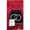 Image 1 : 18K Gold Plated 34.0mm Princess Cut Simulated Diamond Hoop Earrings
