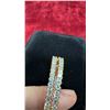 Image 3 : 18K Gold Plated 34.0mm Princess Cut Simulated Diamond Hoop Earrings