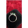 Image 5 : Platinum Plated 1.0tcw Heart Cut Lab-Created Emerald Double Heart Ring, Size 7
