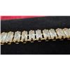 Image 2 : 18K Gold Plated 5.0mm Emerald Cut Simulated Diamond Tennis Bracelet, 6 3/4” - 7 3/4” Long