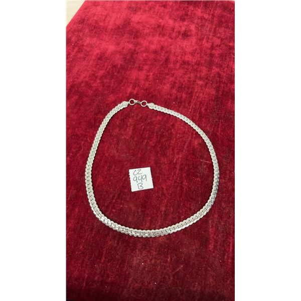 Platinum Plated 8.0mm Serpentine Necklace, 20” Long