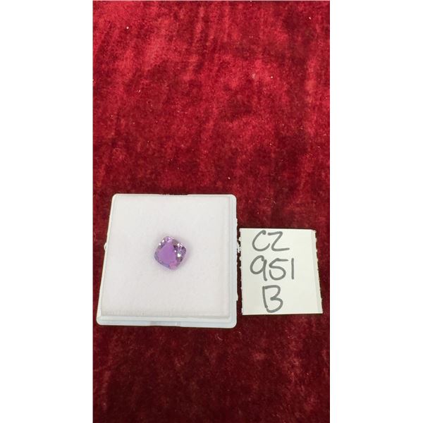 2.5 Carat Natural Royal Amethyst, Untreated Cushion Cut, 8.0mm x 8.0mm