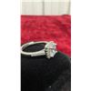 Image 4 : Platinum Plated 1.0 Ct Simulated Diamond Halo Ring - Resizeable