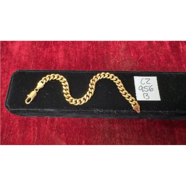 18K Gold Plated 8.0mm Cuban Link Bracelet, 7 3/4” Long