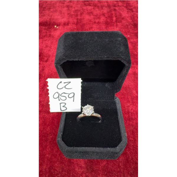 2.0ct Moissanite Lab Diamond Solitaire Ring, 925S with White Gold Overlay, D VVS1, GRA Report