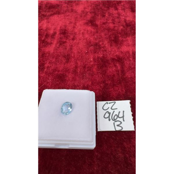 2.1 Carat Natural Swiss Blue Topaz, Untreated, Oval Cut, 6.8mm x 8.7mm