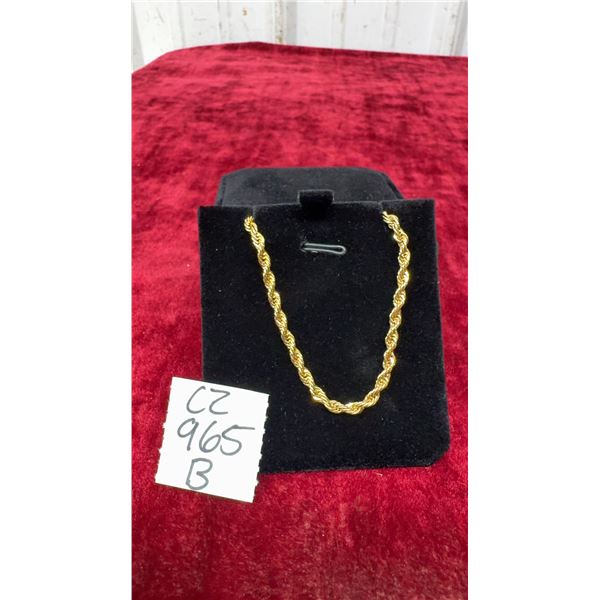 14K Gold Plated 3.0mm Twisted Rope Necklace, 24” Long