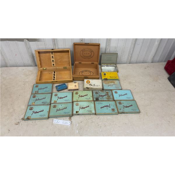 Vintage Player's Navy Cut, Black Cat, Turret and British Consols Cigarette Tins and Cigar Boxes