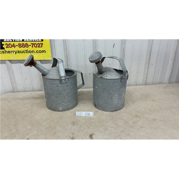 2 Galvanized Watering Cans