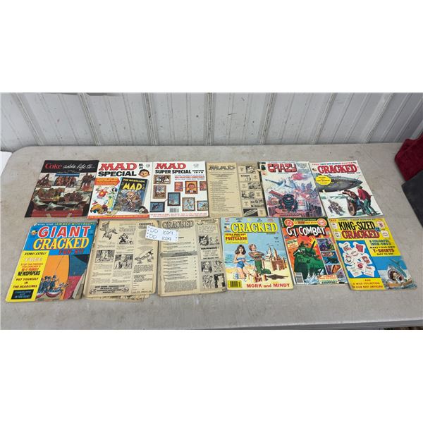 Vintage MAD, Cracked, Crazy, and G.I. Combat Comic Magazines