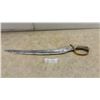 Image 1 : Antique D-Guard Cutlass Hunting Sword with Curved Steel Blade, Antler Handle, and Brass Hilt