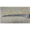 Image 4 : Antique D-Guard Cutlass Hunting Sword with Curved Steel Blade, Antler Handle, and Brass Hilt