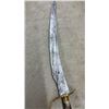 Image 6 : Antique D-Guard Cutlass Hunting Sword with Curved Steel Blade, Antler Handle, and Brass Hilt